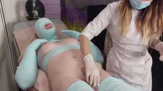 Free online porn Dominant Nurse Bondage Tgirl Patient With Elastic Bandages. Medical Fetish Restraining And Exam