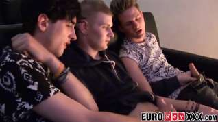 Online film Lovely Twink Cum Smeared After Bareback Threesome