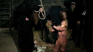 Online film Blonde Witch Romina Endures BDSM Gang Bang & Rope Suspension