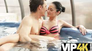 Online film OLD4K. Russian Angie Moon has pussy filled with old cock in the pool