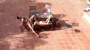 Free online porn Couple Playing And Fucking In The Courtyard, Outside