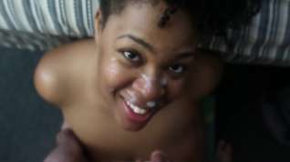 Online film Natural Afro Ebony Big Tits Licks Balls & Takes Nice Facial!