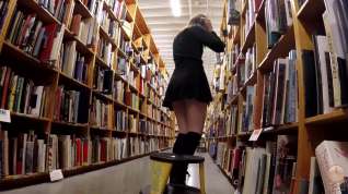Free online porn Cute Brunette Exhibitionist Flashing At The Bookstore