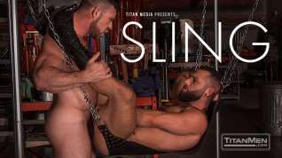 Online film Sling: Liam Knox and Eddy Ceetee fuck in the sling factory!