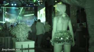 Online film She wore only a tinsel at club! Public flashing