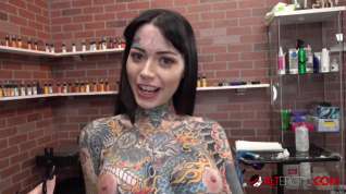 Online film Tiger Lilly Gets A Forehead Tattoo While Nude