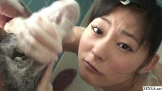 Online film Uncensored tiny Japanese teen soapy handjob in shower