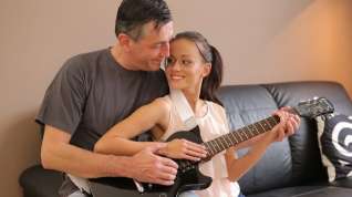 Online film OLD4K. Old musician plays guitar for teen babe then he fucks her
