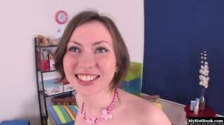 Online film gorgeous brunette teen dp