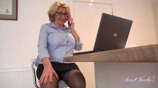 Online film Camilla is often working till late, but quite often masturbating in her office, during short breaks