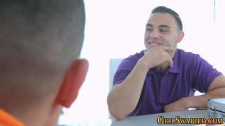 Online film Latina and black stepdaughter teens in 4way