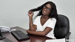 Online film Black beauty, Ana Foxxx is using an opportunity to masturbate while alone in her office