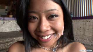 Online film Asian plumper with black hair and a huge smile is sucking many cocks in a row