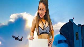 Online film Princess Hola in Sizzling Hot Brunette Gets Naked in Front of a Plane - VRpussyVision