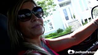 Online film Sexy stepmom shows off feet while driving