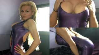 Online film Robyn in Purple Dress and Black Stockings - LatexHeavenVideo