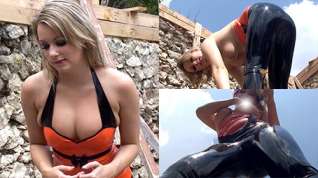 Online film Penny L in Orange Top and Capri Pants - LatexHeavenVideo