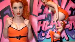 Online film Ulorin Vex in Orange Top and Stockings - LatexHeavenVideo