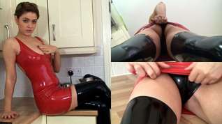 Online film Pixie in Red Dress and Black Stockings - LatexHeavenVideo