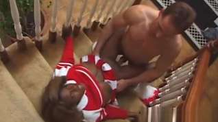 Online film Busty chocolate cheerleader fucked by white stud