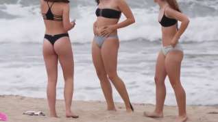 Online film Candid three teens at the beach