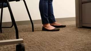 Online film A Look At An Office Managers Well Worn Black Ballet Flats