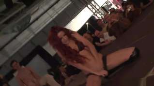 Online film Redhead babe goes crazy on the stage