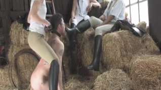 Online film riding boots humiliation in barn