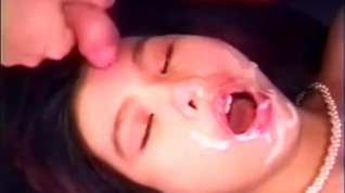 Online film Asian cutie facialized by well hung older tourist