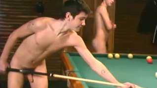 Online film Cute Guys playing pool naked