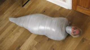Online film BBw Wrapped up with Silver Tape