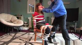 Online film Chairtied babe gagged