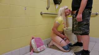 Online film Trap Creampied and Abused Hard in Public Bathroom