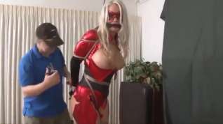 Online film Red Superheroine in Bondage and humiliated