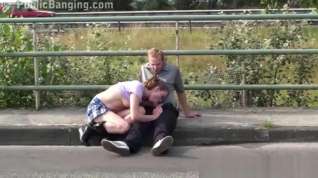 Online film Blowjob in public by a highway. COOL