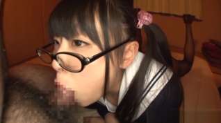 Online film Airi Satou Asian teen in glasses gives pov blowjob
