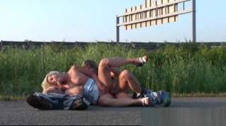 Online film Public sex threesome by a highway