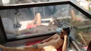 Online film hot teen masturbates on public balcony
