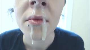 Online film Beatiful girl with tons of snot all over her mouth