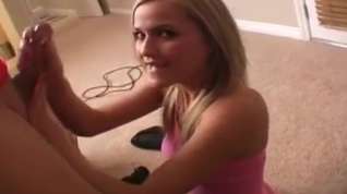 Online film blonde chick gives me a great handjob