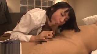 Online film Japanese massage with hot lady in pantyhose