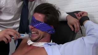 Online film Blindfolded and tied up gentleman gets a feet tickling