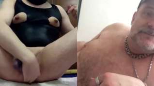 Online film nipple play with my perv daddy in Skype