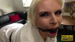 Online film Throated and mouth jizzed sub gets paddled