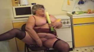 Online film Old fat whore caresses pussy with vegetables and cums