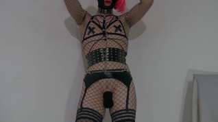 Online film Horny crossdresser partying at home in slutty outfit