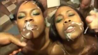 Online film Double ebony bukkake you will blow your load