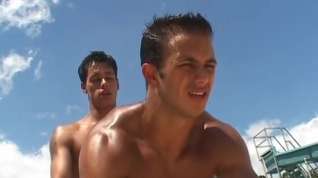 Online film Two hot muscular guys go at it by the pool- The French Connection