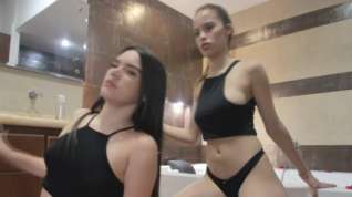 Online film two sexy babes having fun at webcam