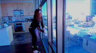 Online film Window Washing with Whale Tail and Belly Stretching